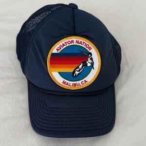 Aviator Nation Navy Mesh Cap with Rainbow Logo